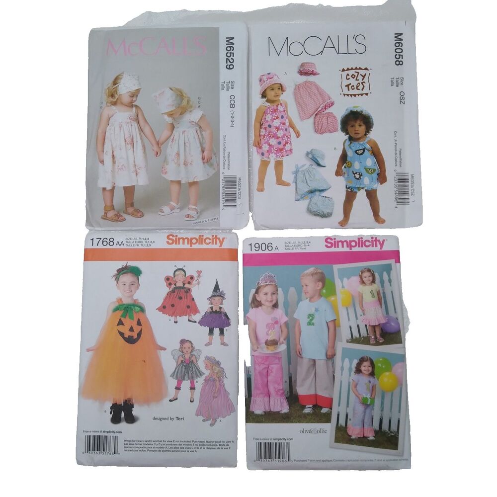 Sewing Pattern Lot Toddler Costumes Summer Clothes Dress Ladybug Fairy Witch